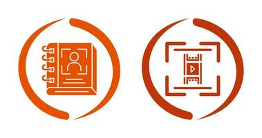 annuaire et vidéo icône vecteur
