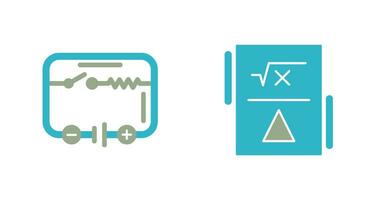 électrique circuit et formule icône vecteur