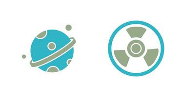 planète et nucléaire icône vecteur