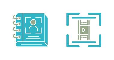 annuaire et vidéo icône vecteur
