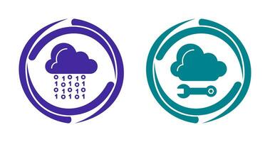 nuage codage et nuage l'informatique icône vecteur