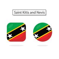 drapeau de Saint kitts et nevis 2 formes icône 3d dessin animé style. vecteur