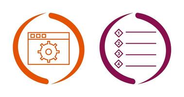 réglages et numéroté listes icône vecteur