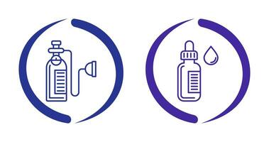 oxygène et compte-gouttes icône vecteur