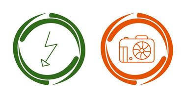 éclat et caméra icône vecteur