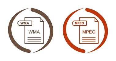 wma et mpeg icône vecteur