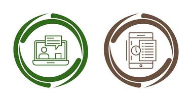 encadrement et en ligne icône vecteur