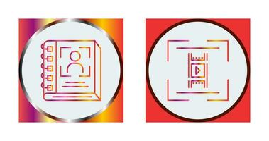 annuaire et vidéo icône vecteur