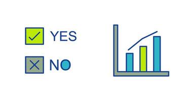 Oui non option et statistiques icône vecteur