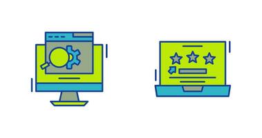chercher moteur et évaluation icône vecteur
