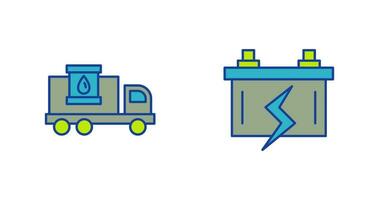 carburant un camion et batterie icône vecteur