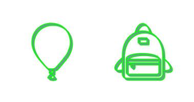 ballon et sac pack icône vecteur