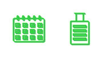 marqué calendrier et bagage icône vecteur