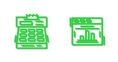 statistiques et check-out icône vecteur