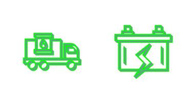 carburant un camion et batterie icône vecteur