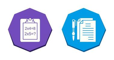 résolution question et document et stylo icône vecteur