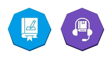 édition et l'audio livre icône vecteur