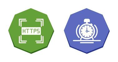 https et alarme icône vecteur