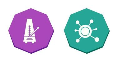 métronome et molécule icône vecteur