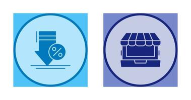remise et en ligne achats icône vecteur