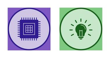 processeur et lumière ampoule icône vecteur