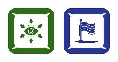 visualisation et drapeau icône vecteur
