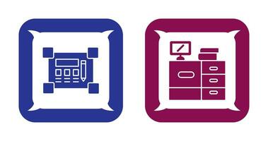 plan et bureau icône vecteur