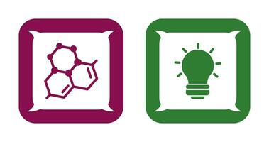 molécule et lumière ampoule icône vecteur