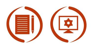 écrire retour d'information et ordinateur réglages icône vecteur