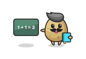 illustration du personnage de pomme de terre en tant qu'enseignant vecteur