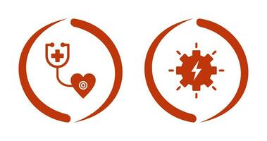 phonendoscope et électricité icône vecteur