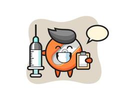 mascotte, illustration, de, taille-crayon, comme, docteur vecteur