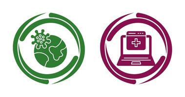 pandémie et page d'accueil icône vecteur