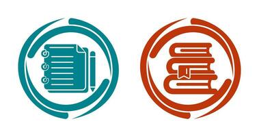 écrire et livres icône vecteur