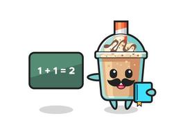 illustration du personnage de milkshake en tant qu'enseignant vecteur