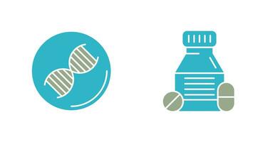 ADN et comprimés icône vecteur
