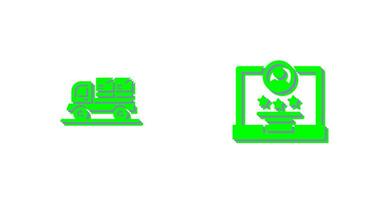 livraison un camion et évaluation icône vecteur