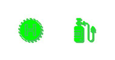 héliport et oxygène icône vecteur