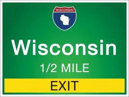 La signalisation sur l'autoroute dans le Wisconsin des États-Unis vecteur