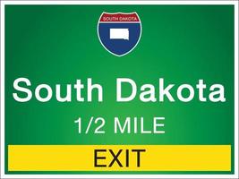 La signalisation sur l'autoroute dans le Dakota du Sud des États-Unis vecteur