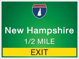 La signalisation sur l'autoroute dans le New Hampshire des États-Unis vecteur