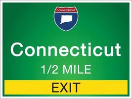 la signalisation sur l'autoroute dans les informations et les cartes de l'état du Connecticut vecteur