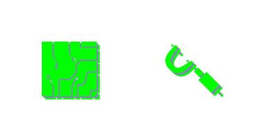 électrique circuit et micromètre icône vecteur
