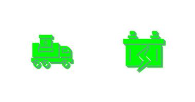 carburant un camion et batterie icône vecteur