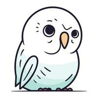 mignonne dessin animé hibou isolé sur une blanc Contexte. vecteur illustration.