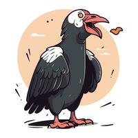vecteur illustration de une vautour. mignonne dessin animé style personnage.