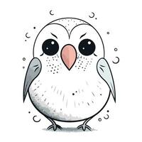 mignonne dessin animé hibou. vecteur illustration isolé sur une blanc Contexte.