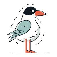 vecteur illustration de une mouette sur une blanc Contexte. plat style.