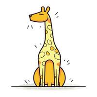 mignonne dessin animé girafe. vecteur illustration dans plat conception style.