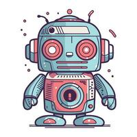 mignonne dessin animé robot avec caméra. vecteur illustration dans une plat style.